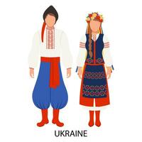 une homme et une femme dans ukrainien populaire déguisements. culture et traditions de Ukraine. illustration, vecteur