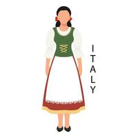femme dans italien populaire rétro costume. culture et traditions de Italie. illustration, vecteur