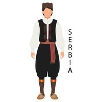 une homme dans serbe populaire costume. culture et traditions de Serbie. illustration, vecteur