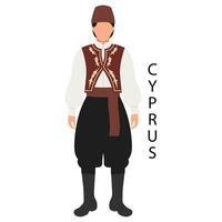 une homme dans chypriote populaire costume. ethnique culture et traditions de Chypre. illustration, vecteur