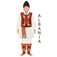 une homme dans albanais populaire costume. ethnique culture et traditions de Albanie. illustration, vecteur