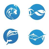 modèle de logo de conception d'icône abstraite de poisson, symbole vectoriel créatif du club de pêche ou de la boutique en ligne.