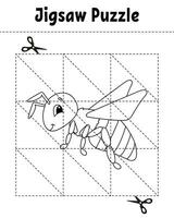 scie sauteuse puzzle. coloration page pour enfants. vecteur illustration.