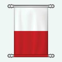 réaliste pendaison drapeau de Pologne fanion vecteur