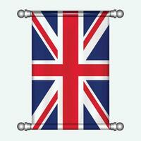 réaliste pendaison drapeau de uni Royaume fanion vecteur