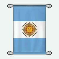 réaliste pendaison drapeau de Argentine fanion vecteur