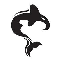 conception créative simple de logo de modèle d'animal de baleine d'orque noire. animal sous-marin tueur. logo pour l'entreprise, l'identité et l'image de marque. vecteur