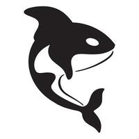 conception créative simple de logo de modèle d'animal de baleine d'orque noire. animal sous-marin tueur. logo pour l'entreprise, l'identité et l'image de marque. vecteur