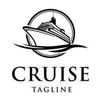 élégant croisière navire logo conception modèle. vecteur