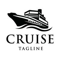 élégant croisière navire logo conception modèle. vecteur