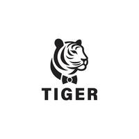 le tigre logo est conçu en utilisant une minimaliste vecteur style et est noir et blanc