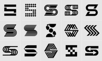 géométrique ligne forme lettre s logo icône conception ensemble vecteur