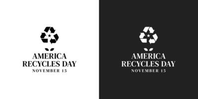 Amérique recycler journée logo. vecteur conception de typographie et recyclage symbole pour éducation, campagne, arrière-plan, bannière