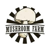 champignon ferme logo modèle vecteur