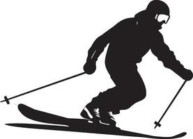 une skieur vecteur silhouette illustration noir Couleur 4