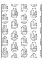 coloriages cactus dans un pot succulent livre de coloriage adultes vecteur