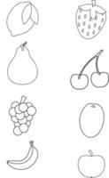 coloriages fruits correspondant activités de traçage éducation préscolaire vecteur
