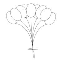 ballon décoration continu Célibataire ligne contour vecteur art dessin et illustration