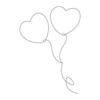 ballon décoration continu Célibataire ligne contour vecteur art dessin et illustration