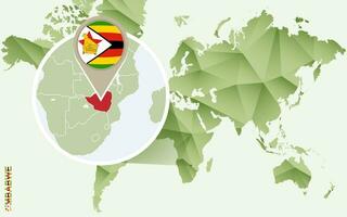infographie pour Zimbabwe, détaillé carte de Zimbabwe avec drapeau. vecteur