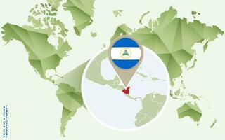 infographie pour Nicaragua, détaillé carte de Nicaragua avec drapeau. vecteur
