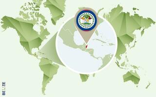 infographie pour bélize, détaillé carte de Belize avec drapeau. vecteur