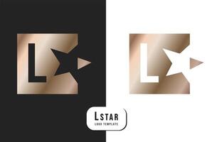 lettre l étoile logo luxe. art déco style logotype conception pour luxe entreprise l'image de marque. prime identité conception. vecteur