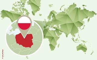 infographie pour Pologne, détaillé carte de Pologne avec drapeau. vecteur