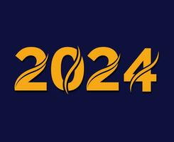 2024 Nouveau année vacances conception Orange abstrait vecteur logo symbole illustration avec bleu Contexte