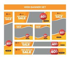 bannières de vente orange pour le web vecteur