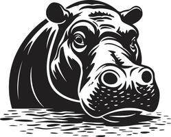 gracieux hippopotame silhouette logo minimaliste hippopotame vecteur symbole