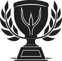 élégance dans esprit sportif monochrome trophée logo simpliste tasse excellence emblématique trophée icône dans noir vecteur