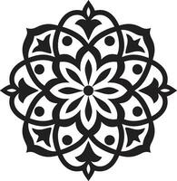 floral la fusion déchaîné noir vecteur emblème noir et or élégance arabe floral modèle emblème