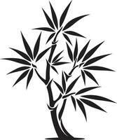 majestueux Zen jardin noir bambou dans vecteur icône noir emblème de tranquillité bambou logo conception