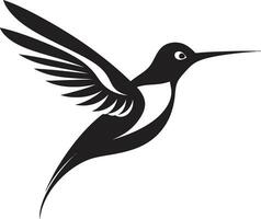 colibri majesté dans noir et blanc moderne colibri emblème dans mouvement vecteur