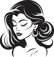 intrigant profil logo avec les femmes visage dans noir responsabilisation par la grâce noir femelle visage conception vecteur