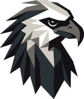 noir et féroce Aigle vecteur symbole à plumes excellence monochrome Aigle logo