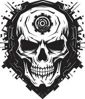 mystique noir crâne icône le mécanisme de foncé les arts steampunk inspiré crâne symbole une intemporel la fusion vecteur