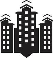architectural chef-d'oeuvre noir logo vecteur horizon élégance appartement bâtiment icône