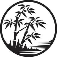 bambou Zen conception dévoilé noir logo dans noir iconique Naturel sérénité noir bambou plante symbole vecteur