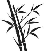 bambou charme tranquille noir logo conception avec vecteur icône bambou Zen sérénité déchaîné noir emblème dans noir