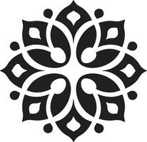élégance redéfini arabe floral logo icône iconique milieu est talent artistique noir vecteur conception