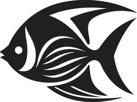 gracieux poisson ange noir logo iconique conception noir beauté poisson ange vecteur logo