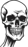 nocturne nécromancie une sinistre art squelettique secret une mystique vecteur logo