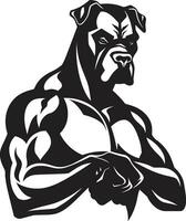 noir et audacieux boxeur chien vecteur mascotte iconique athlétisme noir logo avec boxeur chien
