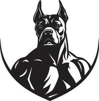 iconique athlétisme déchaîné noir emblème conception noir et sportif boxeur chien vecteur symbole