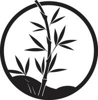 noir beauté dans botanique talent artistique iconique bambou emblème bambou Zen conception dévoilé dans noir élégant logo avec vecteur icône