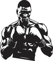 pugilistique prouesse boxe homme conception emblème noir beauté boxe homme logo la maîtrise vecteur