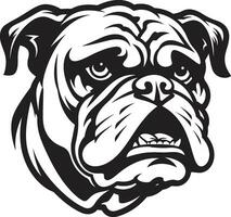 majestueux mascotte bouledogue logo chien élégance dans monochrome noir vecteur icône