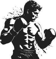noir beauté boxe homme logo la maîtrise exquis sportif art boxe homme dans noir vecteur